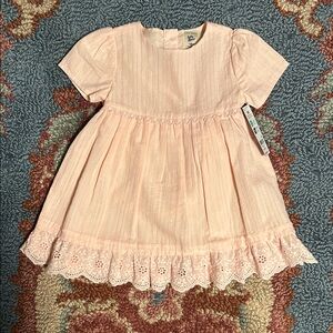 Oshkosh B’gosh Light Pink Eyelet Hem Short Sleeve Dress